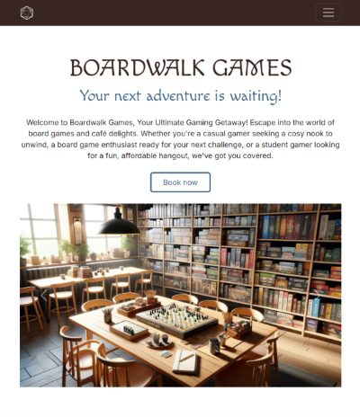 Boardwalk Games Homepage mobile image